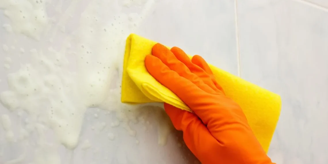 HOW TO CLEAN A SHOWER CABIN AND SINK FROM LIME WITH TWO MATERIALS
