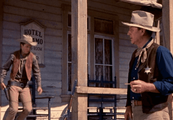RIO BRAVO 1959 WATCH MOVIE SCENE CLASSIC WESTERN FILM JOHN WAYNE DEAN MARTIN ANGIE DICKINSON