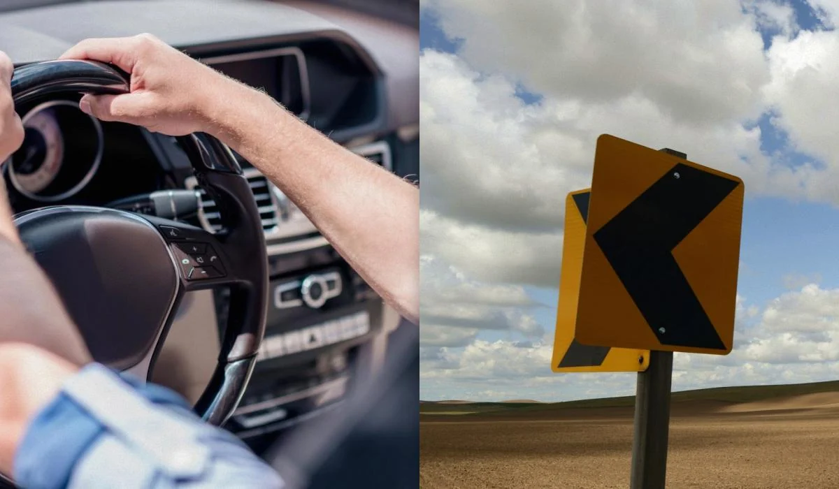 WHAT DOES A YELLOW ROAD SIGN WITH AN ARROW ON IT MEAN